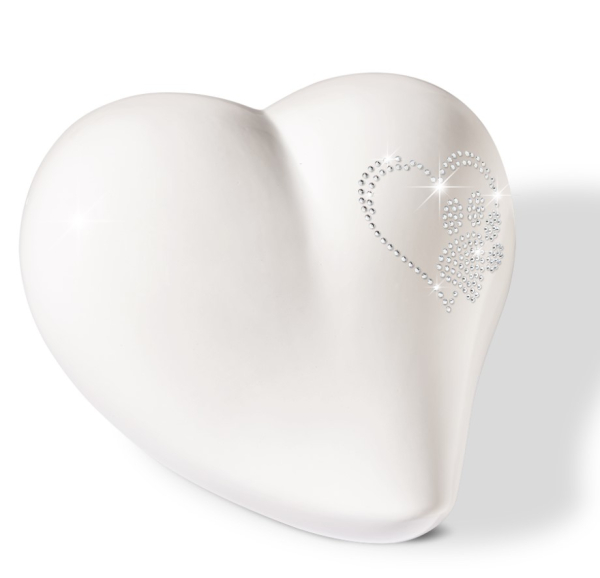 Tierurne Herzform Crystal Element Weiß